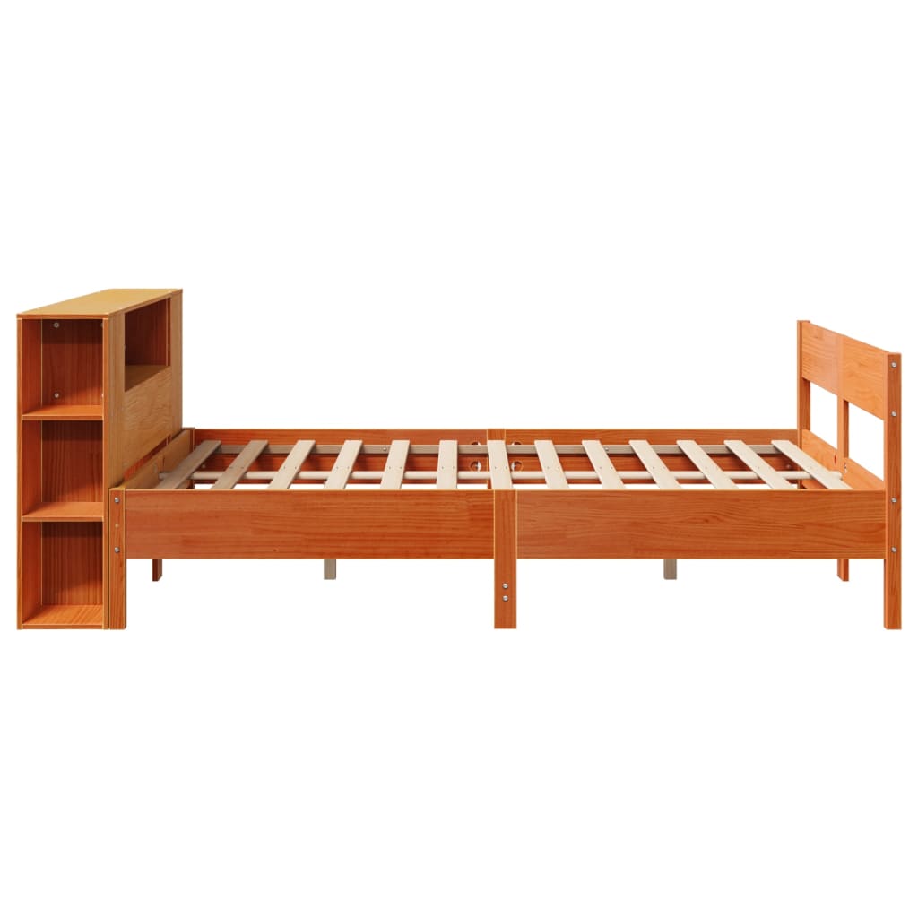 Bed met boekenkast zonder matras grenenhout wasbruin 150x200 cm Bedden & bedframes | Creëer jouw Trendy Thuis | Gratis bezorgd & Retour | Trendy.nl