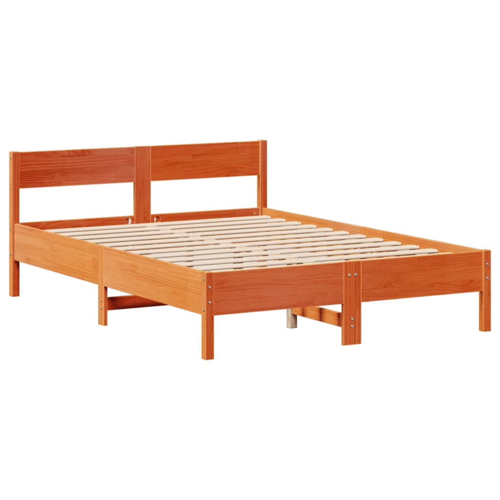 Bed met boekenkast zonder matras grenenhout wasbruin 150x200 cm Bedden & bedframes | Creëer jouw Trendy Thuis | Gratis bezorgd & Retour | Trendy.nl