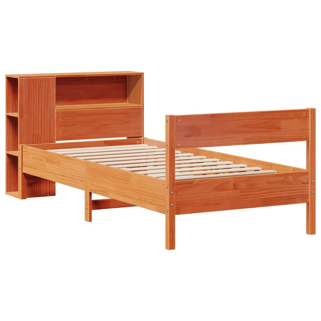 Bed met boekenkast zonder matras grenenhout wasbruin 90x190 cm Bedden & bedframes | Creëer jouw Trendy Thuis | Gratis bezorgd & Retour | Trendy.nl