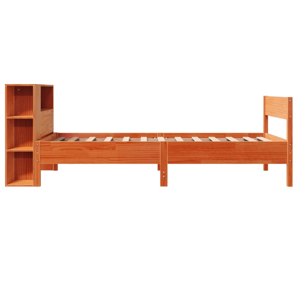 Bed met boekenkast zonder matras grenenhout wasbruin 90x190 cm Bedden & bedframes | Creëer jouw Trendy Thuis | Gratis bezorgd & Retour | Trendy.nl