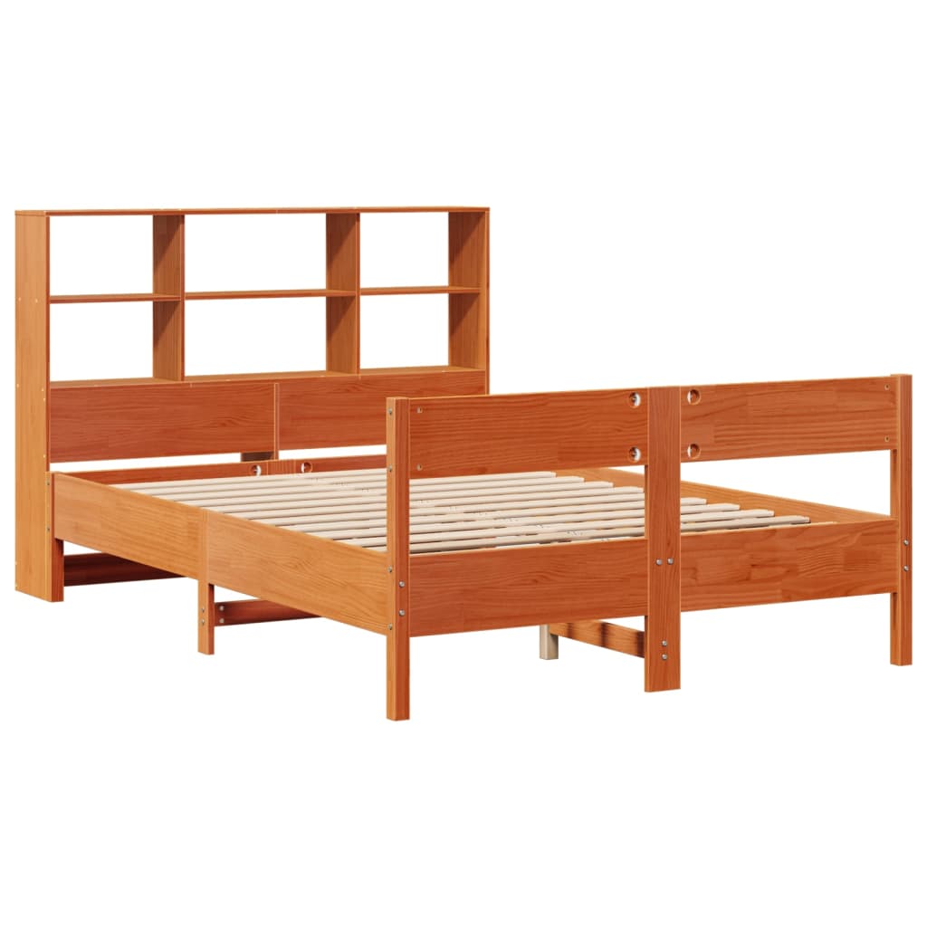 Bed met boekenkast zonder matras grenenhout wasbruin 120x200 cm Bedden & bedframes | Creëer jouw Trendy Thuis | Gratis bezorgd & Retour | Trendy.nl