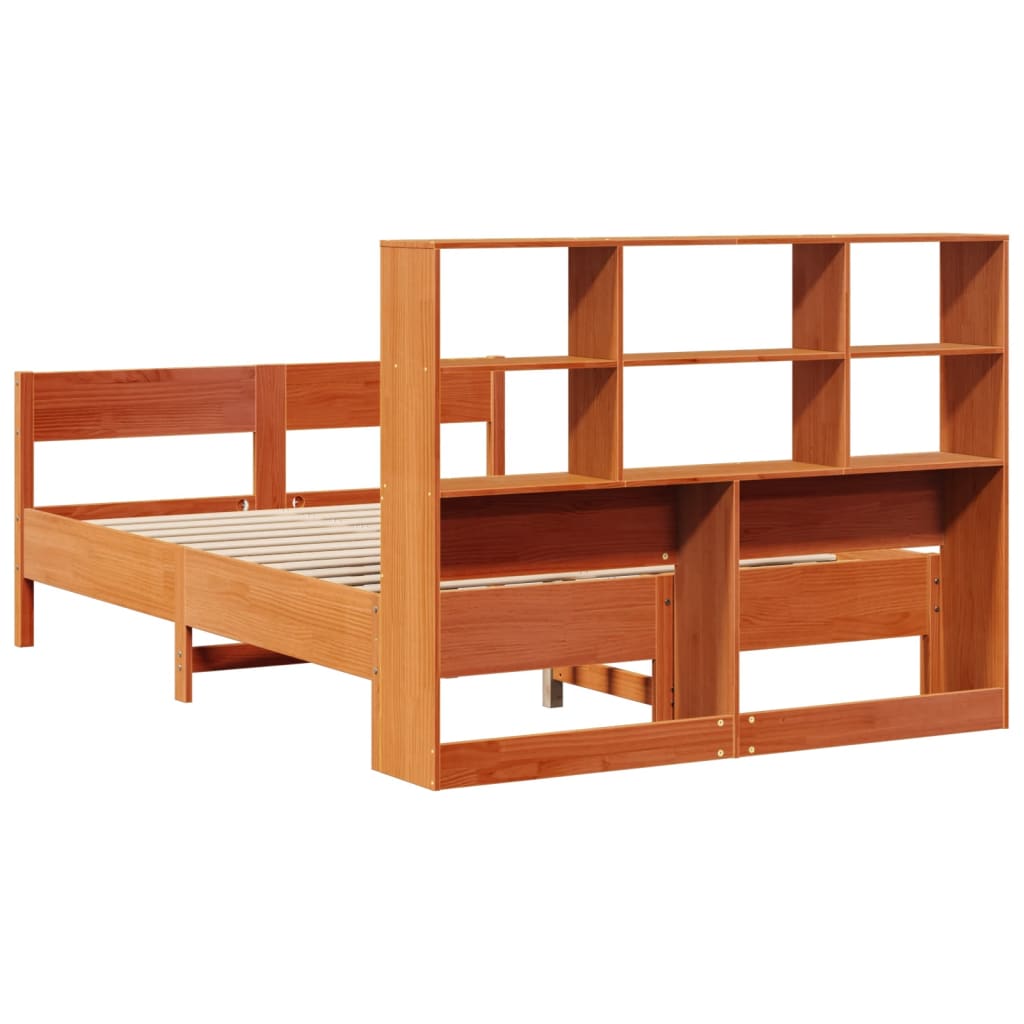 Bed met boekenkast zonder matras grenenhout wasbruin 120x200 cm Bedden & bedframes | Creëer jouw Trendy Thuis | Gratis bezorgd & Retour | Trendy.nl