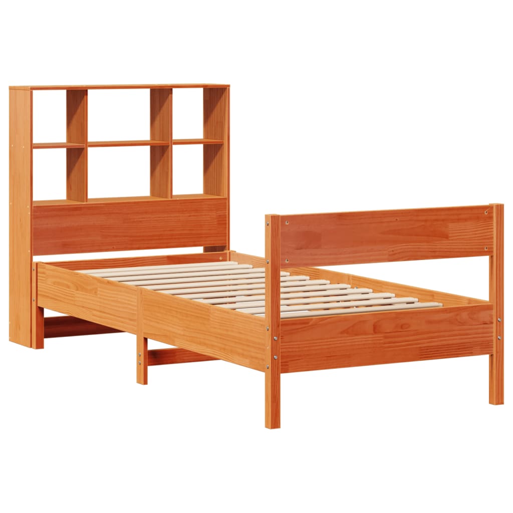 Bed met boekenkast zonder matras grenenhout wasbruin 90x190 cm Bedden & bedframes | Creëer jouw Trendy Thuis | Gratis bezorgd & Retour | Trendy.nl