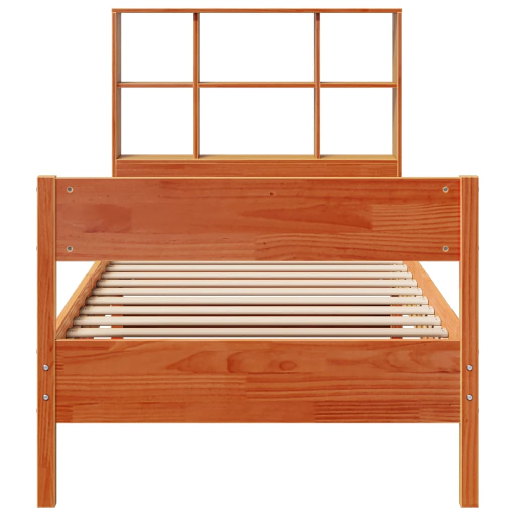 Bed met boekenkast zonder matras grenenhout wasbruin 90x190 cm Bedden & bedframes | Creëer jouw Trendy Thuis | Gratis bezorgd & Retour | Trendy.nl