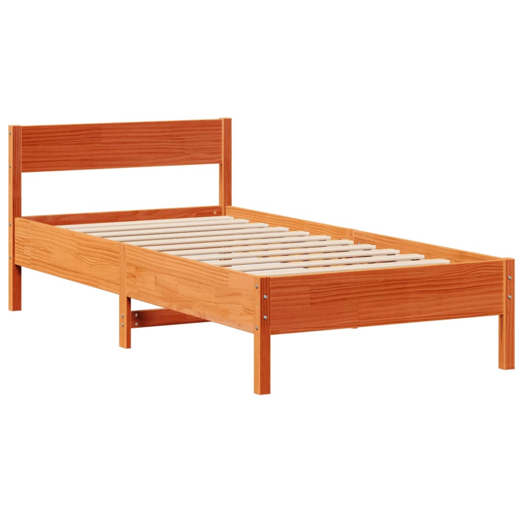 Bed met boekenkast zonder matras grenenhout wasbruin 90x190 cm Bedden & bedframes | Creëer jouw Trendy Thuis | Gratis bezorgd & Retour | Trendy.nl