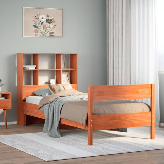 Bed met boekenkast zonder matras grenenhout wasbruin 90x190 cm Bedden & bedframes | Creëer jouw Trendy Thuis | Gratis bezorgd & Retour | Trendy.nl