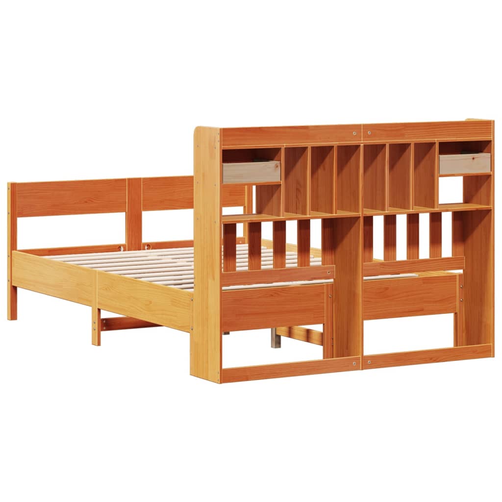 Bed met boekenkast zonder matras grenenhout wasbruin 160x200 cm Bedden & bedframes | Creëer jouw Trendy Thuis | Gratis bezorgd & Retour | Trendy.nl