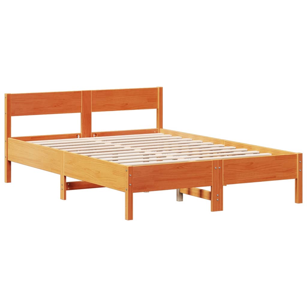 Bed met boekenkast zonder matras grenenhout wasbruin 160x200 cm Bedden & bedframes | Creëer jouw Trendy Thuis | Gratis bezorgd & Retour | Trendy.nl