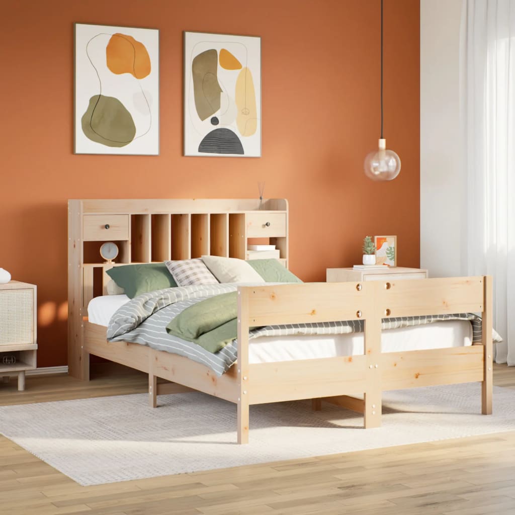 Bed met boekenkast zonder matras massief grenenhout 150x200 cm Bedden & bedframes | Creëer jouw Trendy Thuis | Gratis bezorgd & Retour | Trendy.nl