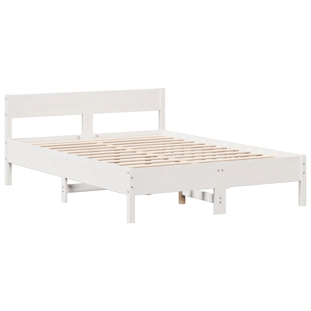 Bed met boekenkast zonder matras grenenhout wit 150x200 cm Bedden & bedframes | Creëer jouw Trendy Thuis | Gratis bezorgd & Retour | Trendy.nl