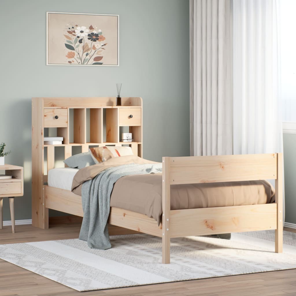 Bed met boekenkast zonder matras massief grenenhout 90x190 cm Bedden & bedframes | Creëer jouw Trendy Thuis | Gratis bezorgd & Retour | Trendy.nl