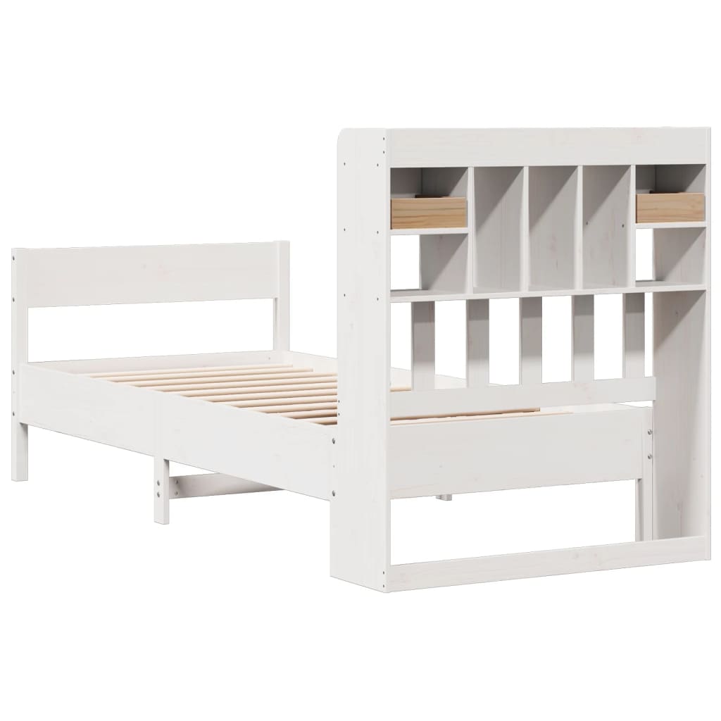 Bed met boekenkast zonder matras grenenhout wit 90x190 cm Bedden & bedframes | Creëer jouw Trendy Thuis | Gratis bezorgd & Retour | Trendy.nl