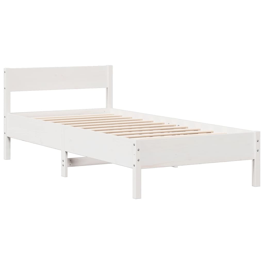 Bed met boekenkast zonder matras grenenhout wit 90x190 cm Bedden & bedframes | Creëer jouw Trendy Thuis | Gratis bezorgd & Retour | Trendy.nl