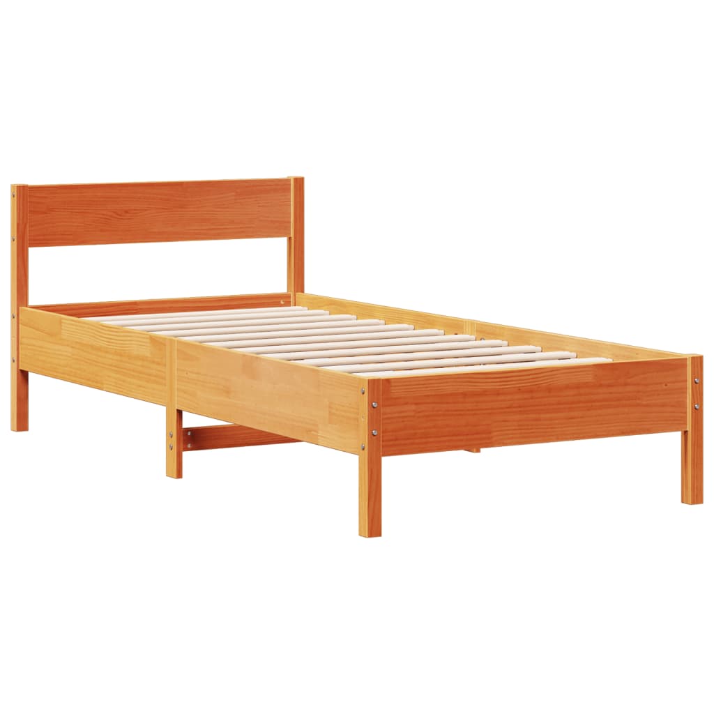 Bed met boekenkast zonder matras grenenhout wasbruin 90x190 cm Bedden & bedframes | Creëer jouw Trendy Thuis | Gratis bezorgd & Retour | Trendy.nl