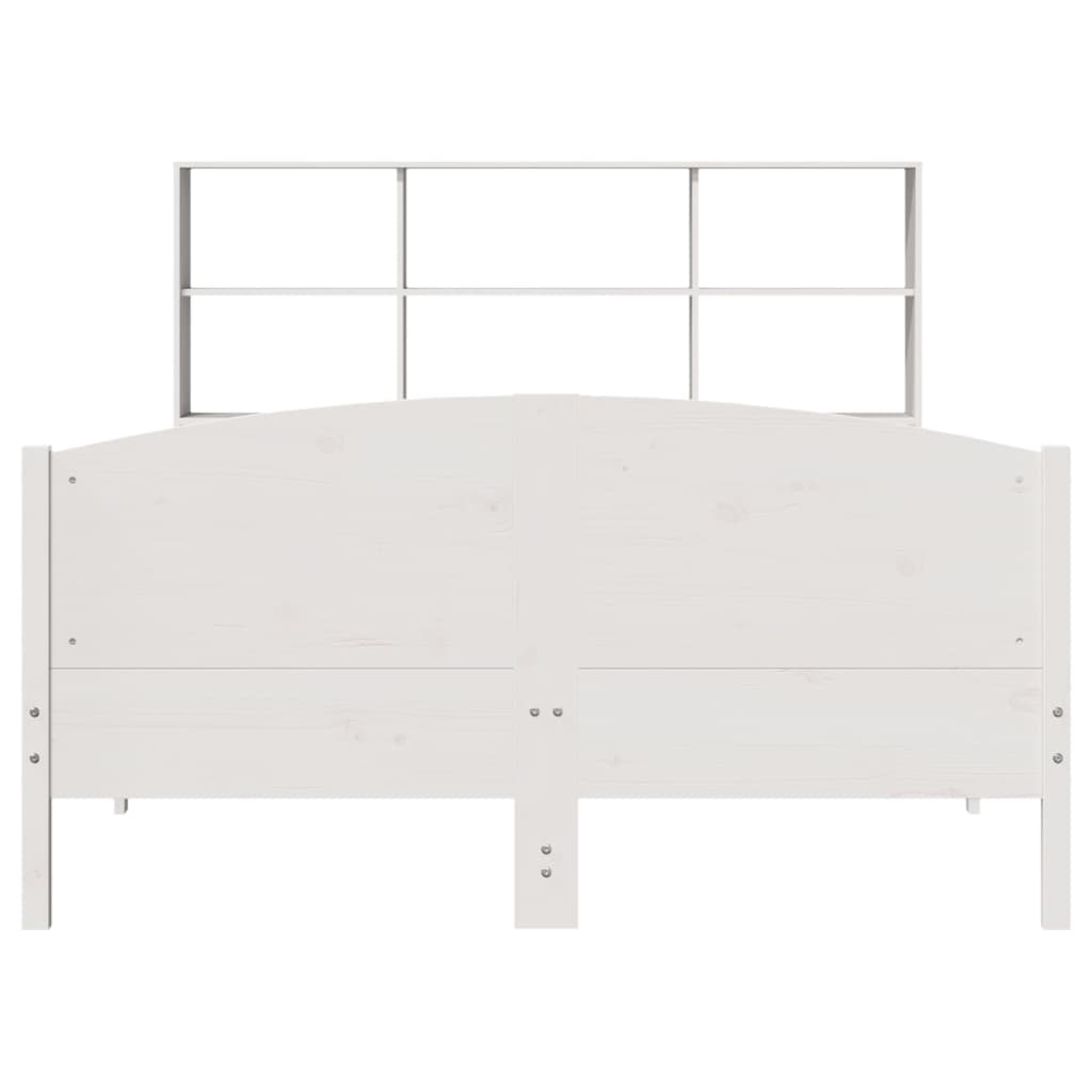 Bed met boekenkast zonder matras grenenhout wit 160x200 cm