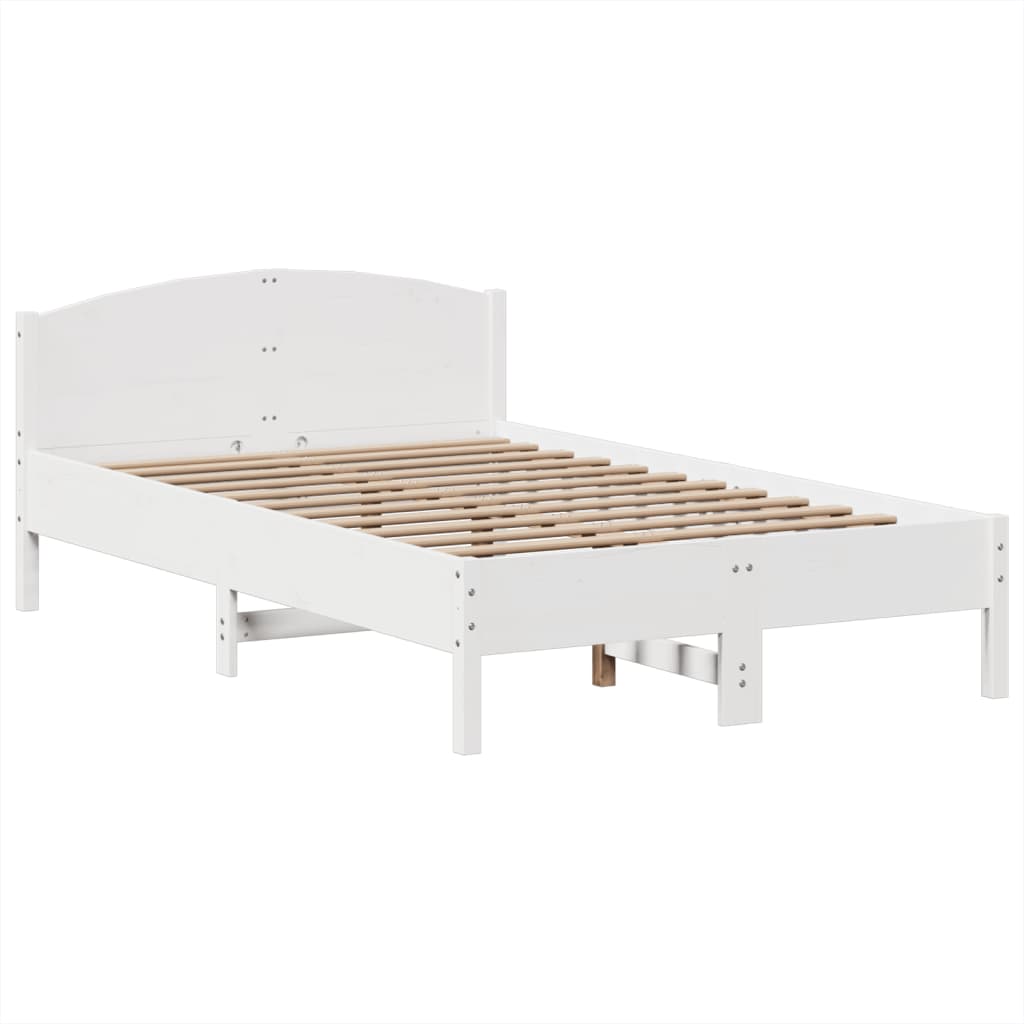 Bed met boekenkast zonder matras grenenhout wit 120x200 cm