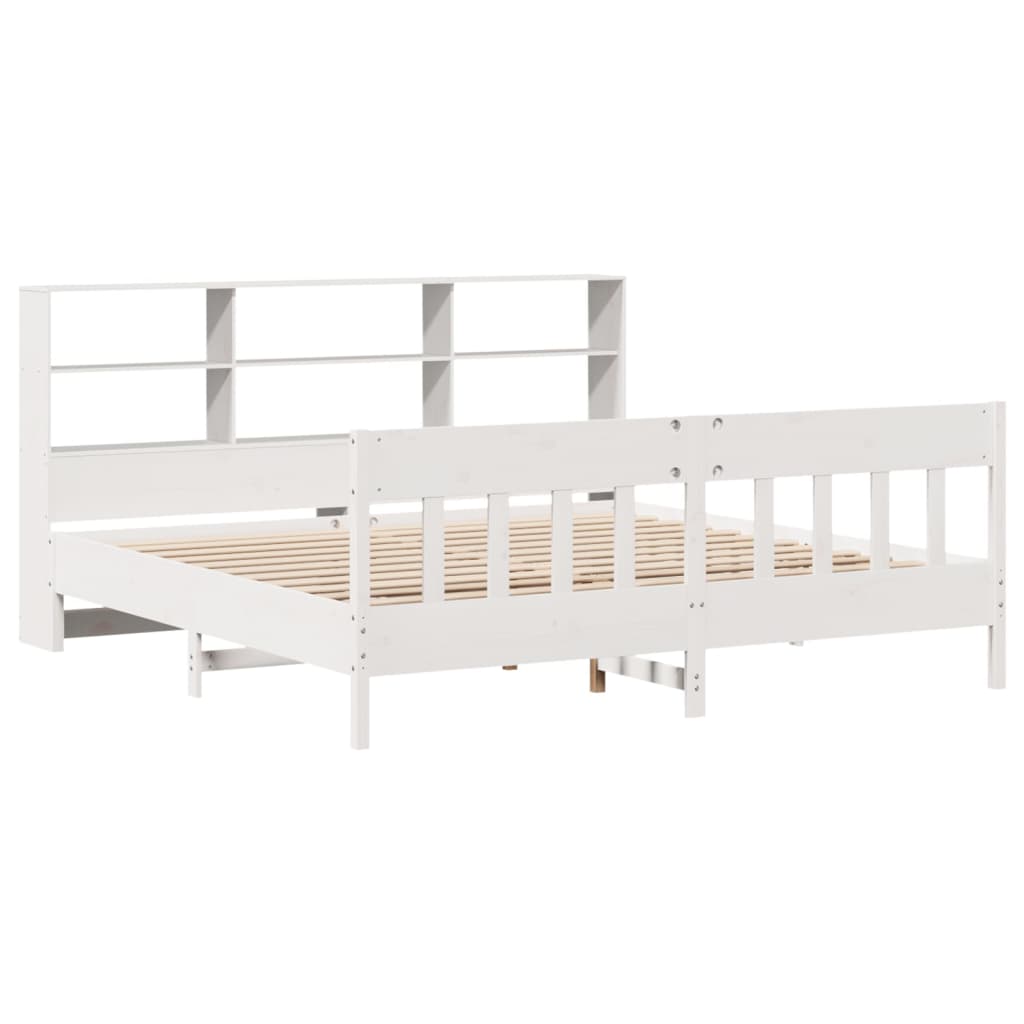 Bedframe zonder matras massief grenenhout wit 200x200 cm