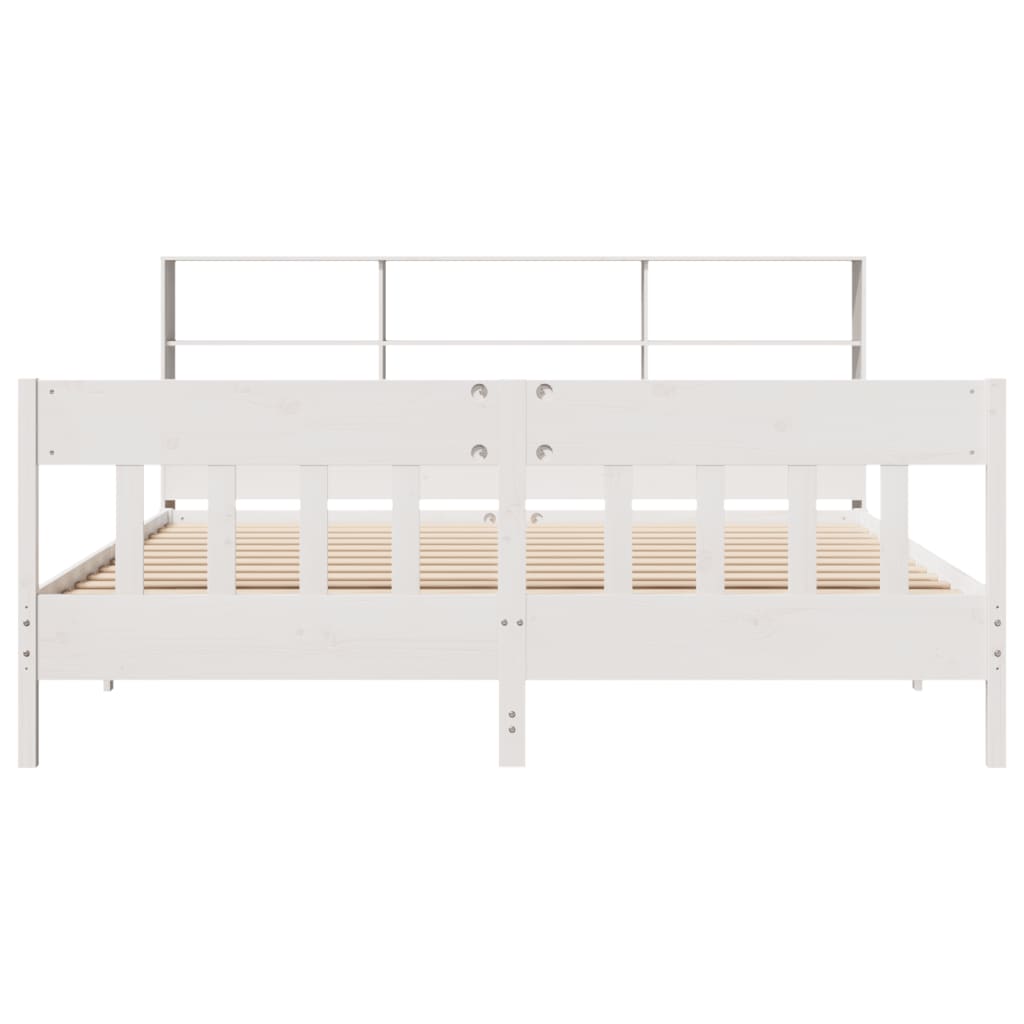 Bedframe zonder matras massief grenenhout wit 200x200 cm