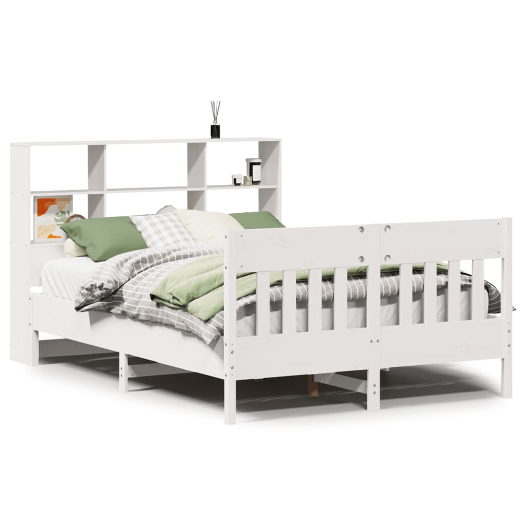 Bedframe zonder matras massief grenenhout wit 160x200 cm