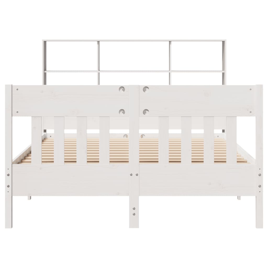 Bedframe zonder matras massief grenenhout wit 160x200 cm