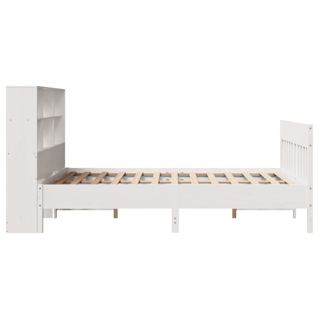 Bedframe zonder matras massief grenenhout wit 160x200 cm