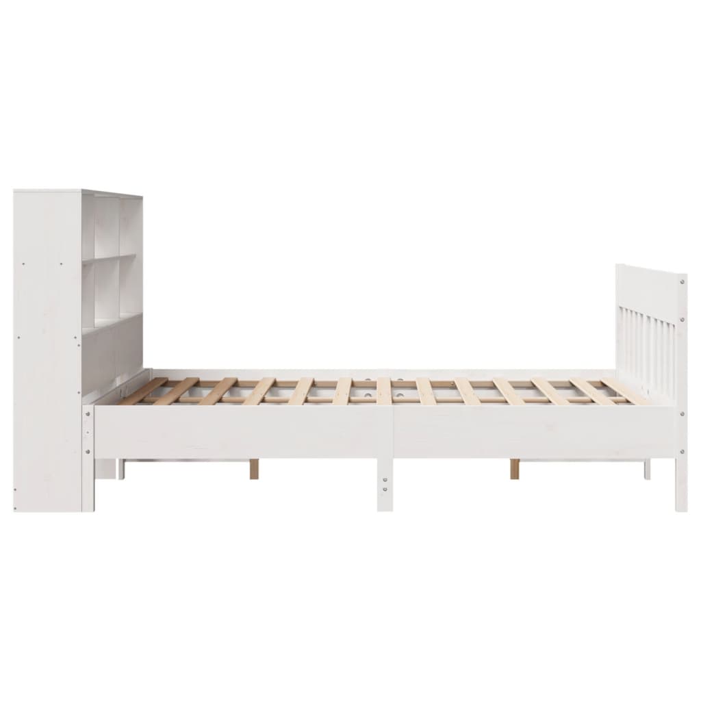 Bedframe zonder matras massief grenenhout wit 150x200 cm