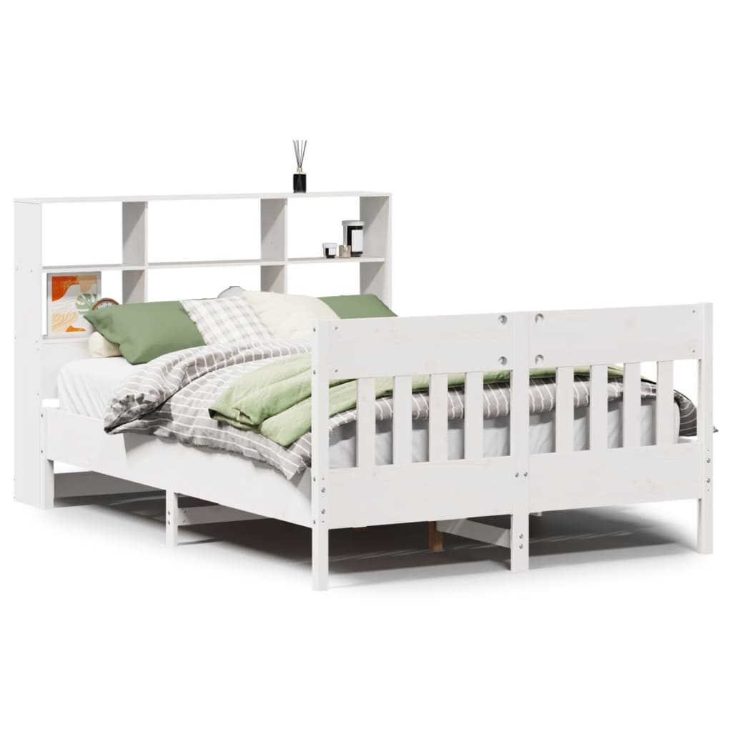 Bedframe zonder matras massief grenenhout wit 140x200 cm