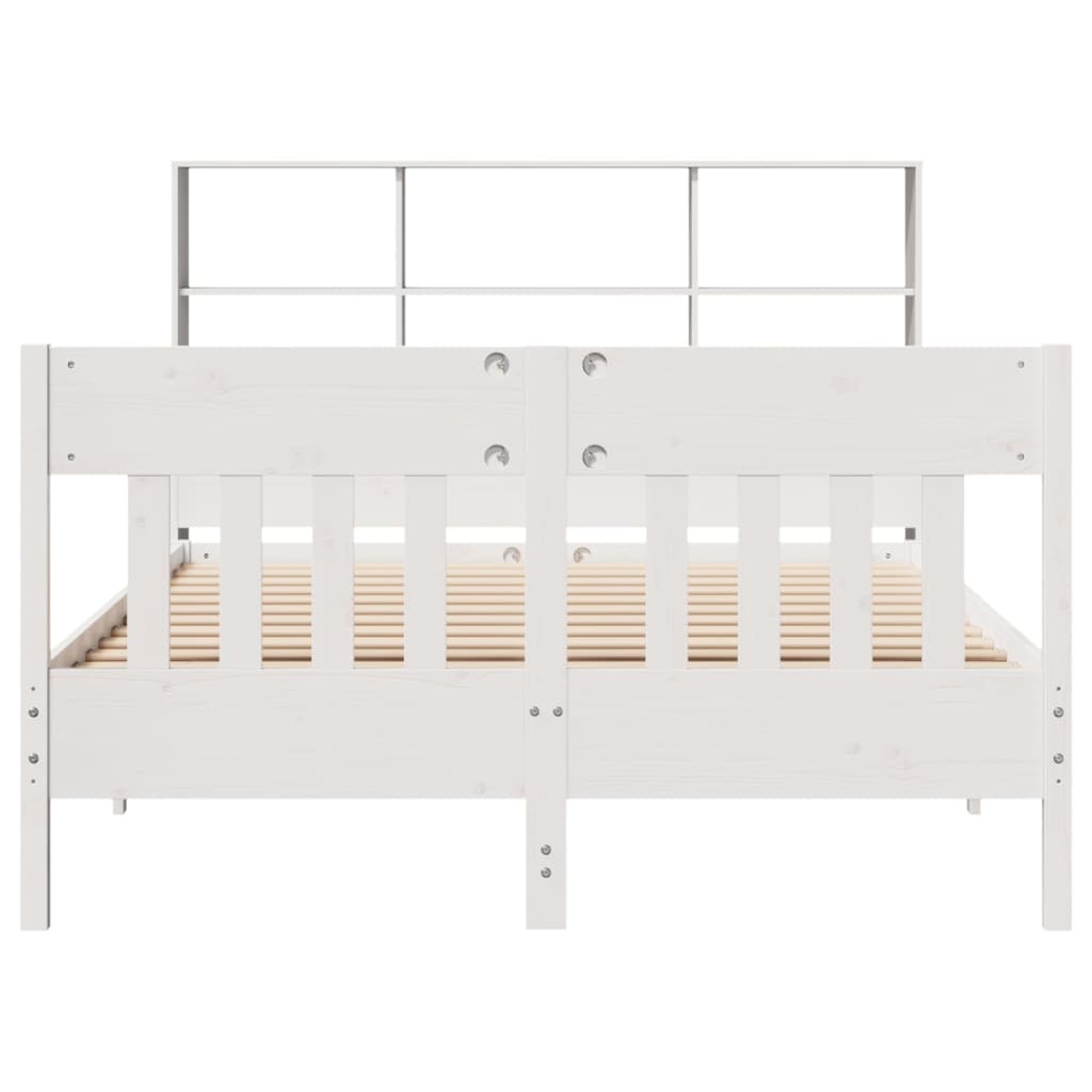 Bedframe zonder matras massief grenenhout wit 140x200 cm