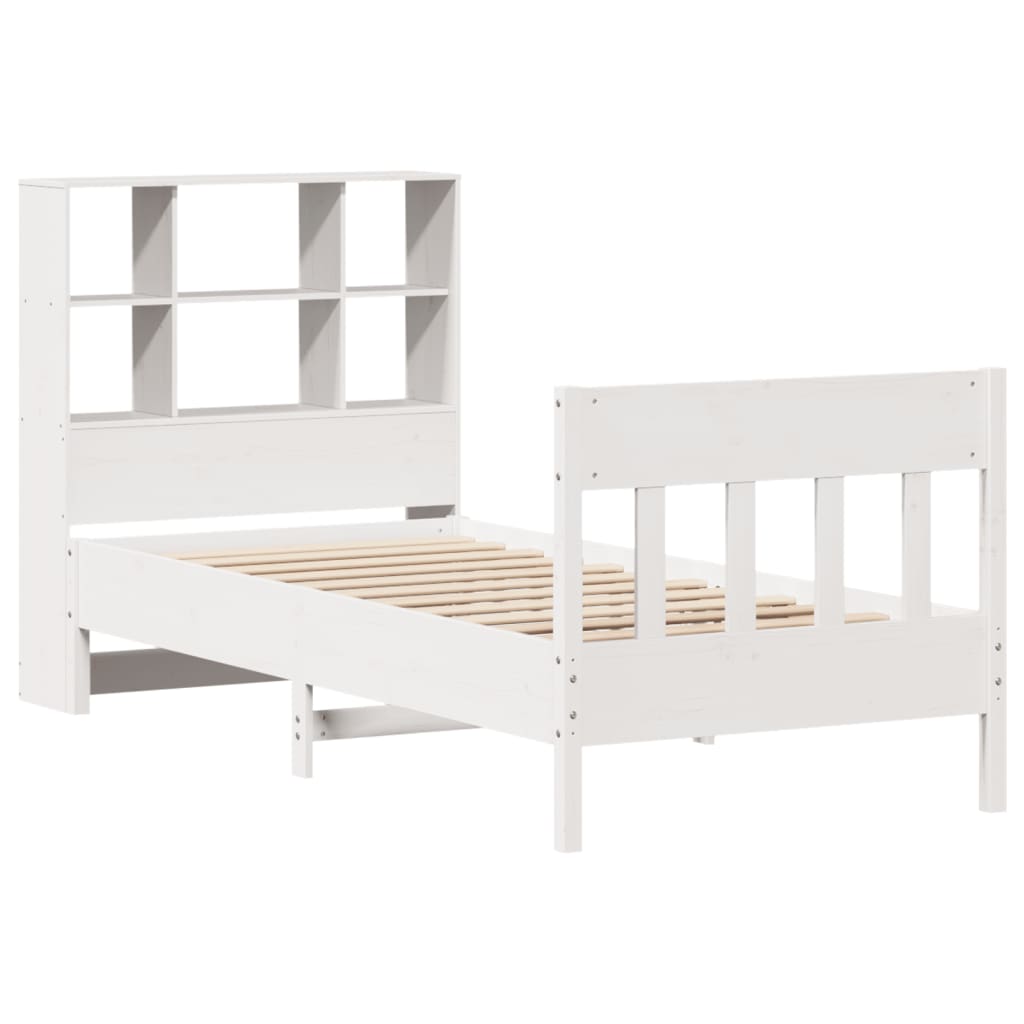 Bedframe zonder matras massief grenenhout wit 140x200 cm