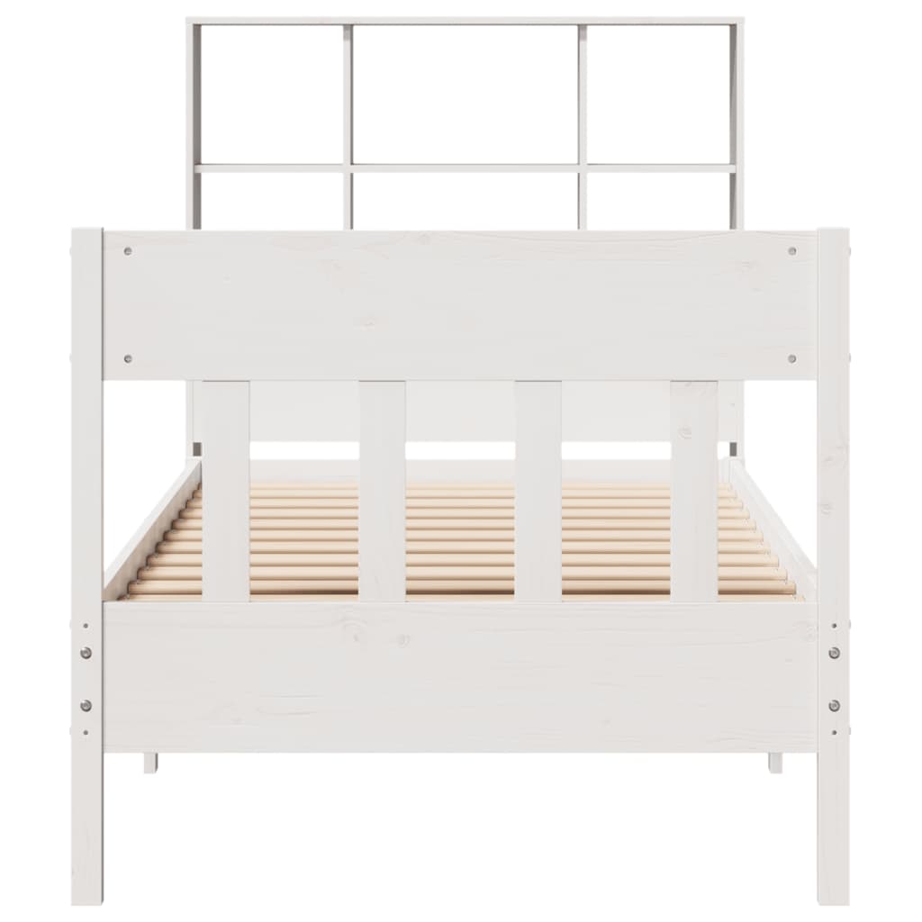 Bedframe zonder matras massief grenenhout wit 140x200 cm