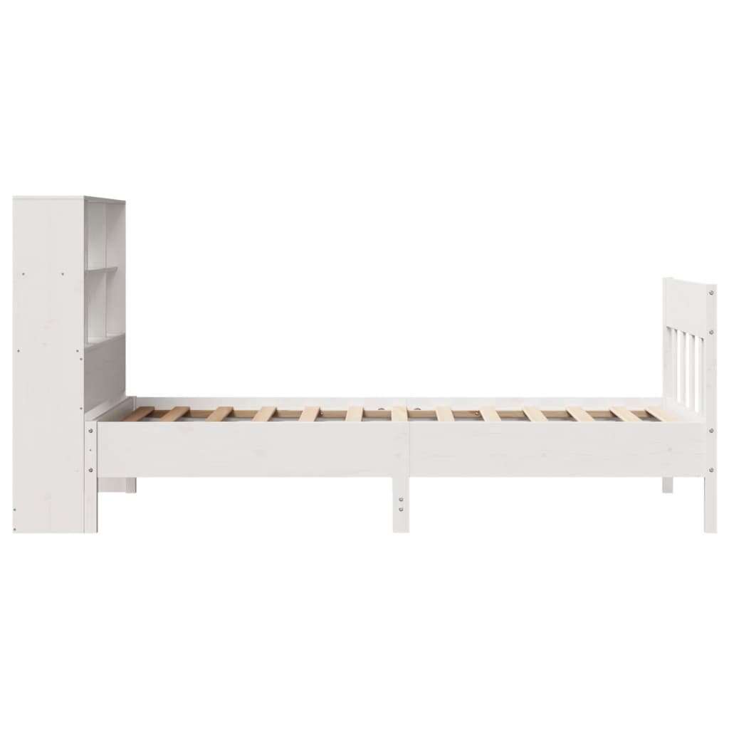 Bedframe zonder matras massief grenenhout wit 140x200 cm