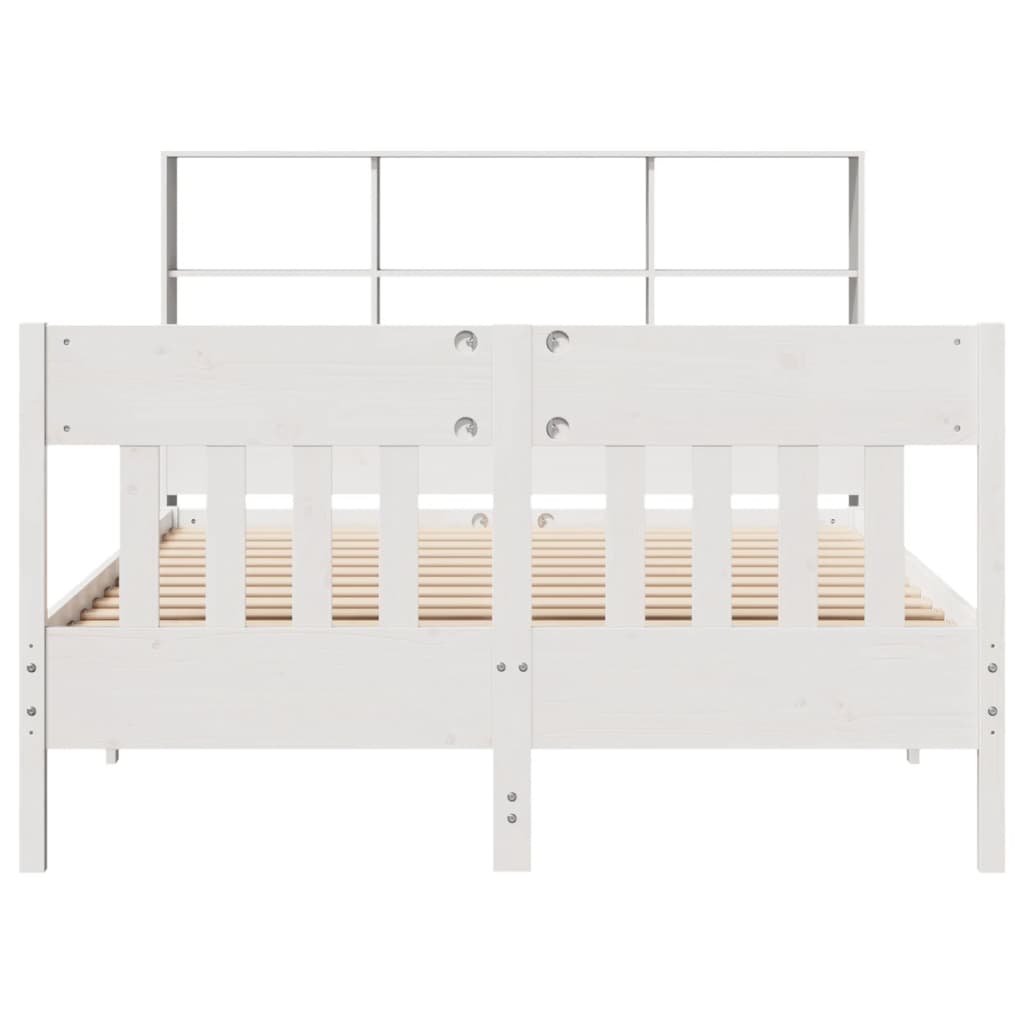 Bedframe zonder matras massief grenenhout wit 135x190 cm