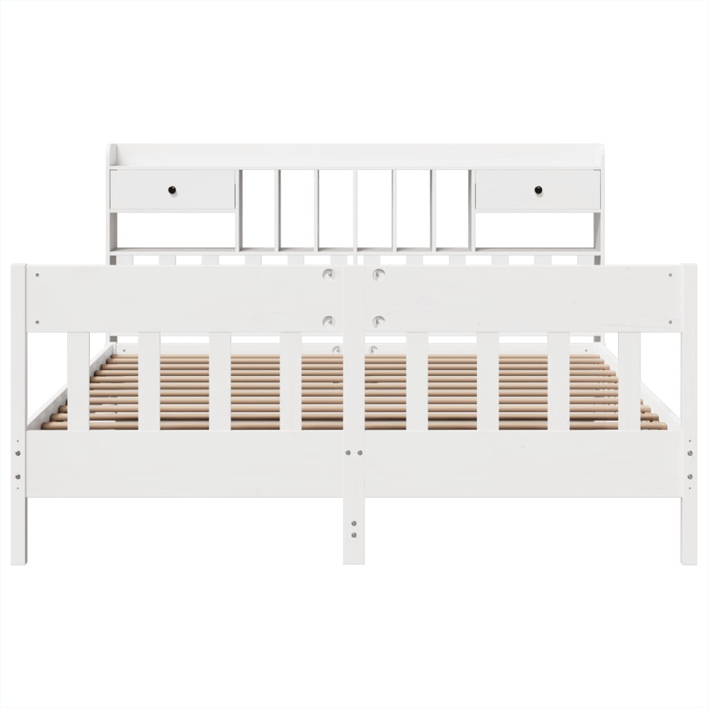 Bedframe zonder matras massief grenenhout wit 200x200 cm