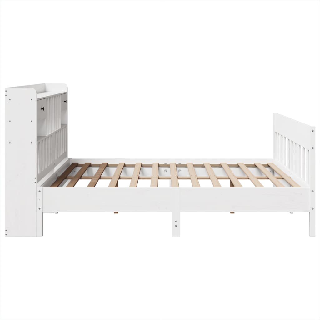 Bedframe zonder matras massief grenenhout wit 180x200 cm