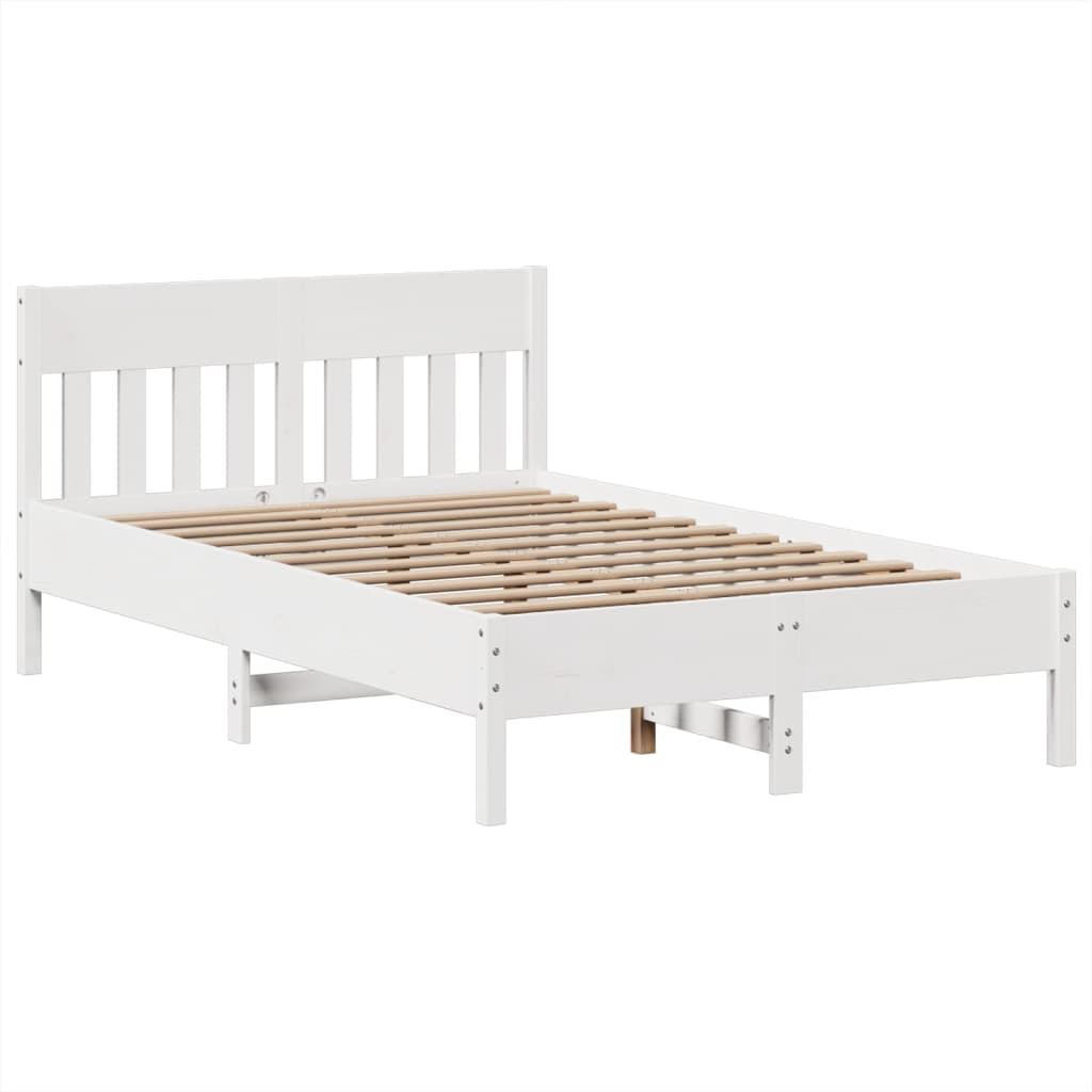 Bedframe zonder matras massief grenenhout wit 120x200 cm