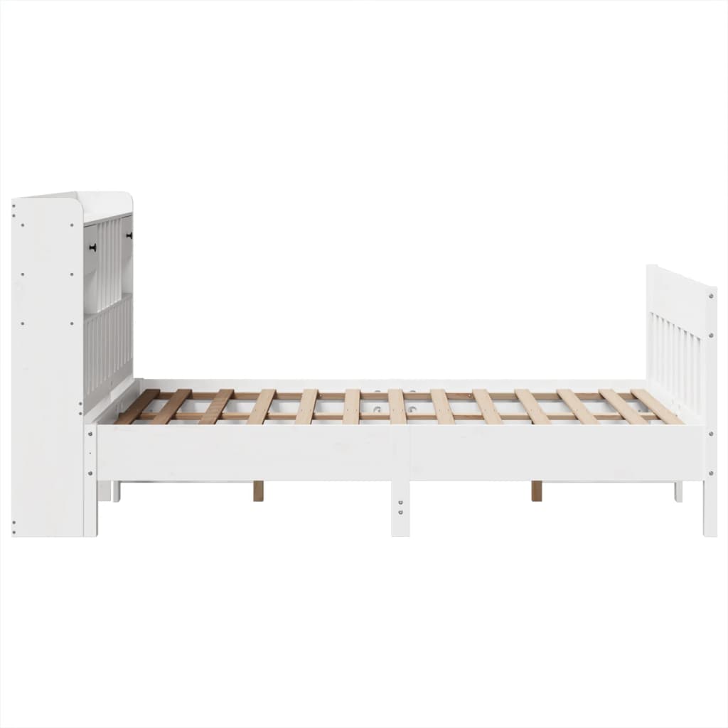 Bedframe zonder matras massief grenenhout wit 120x200 cm