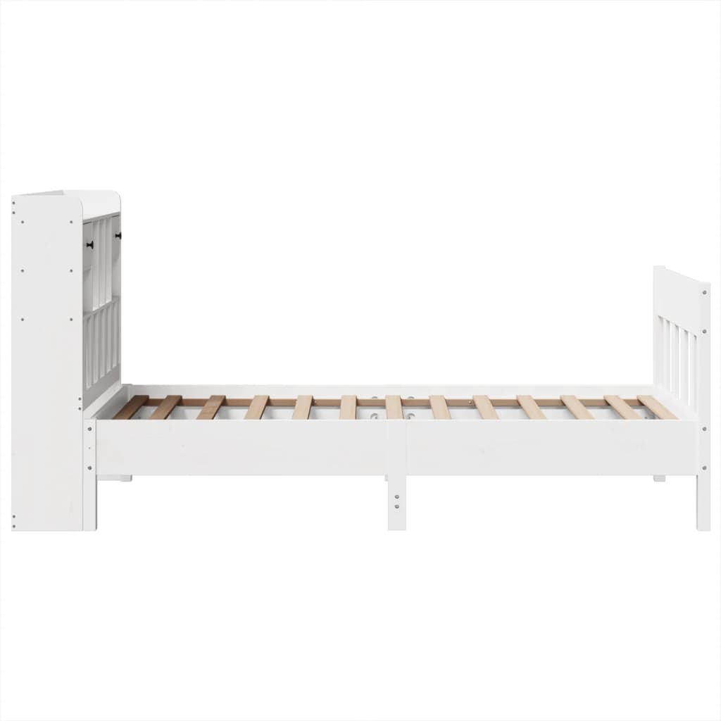 Bedframe zonder matras massief grenenhout wit 75x190 cm