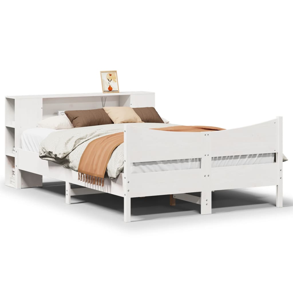 Bedframe zonder matras massief grenenhout wit 160x200 cm