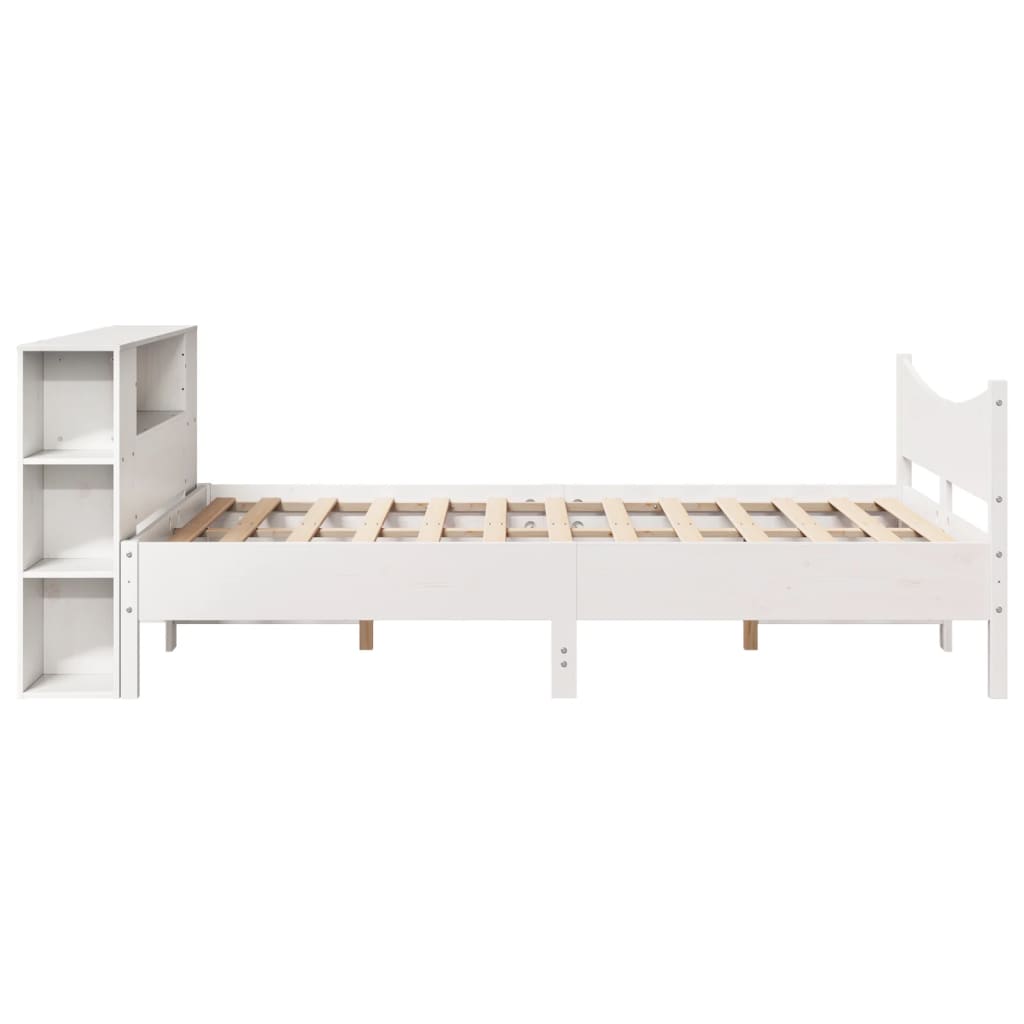 Bedframe zonder matras massief grenenhout wit 160x200 cm