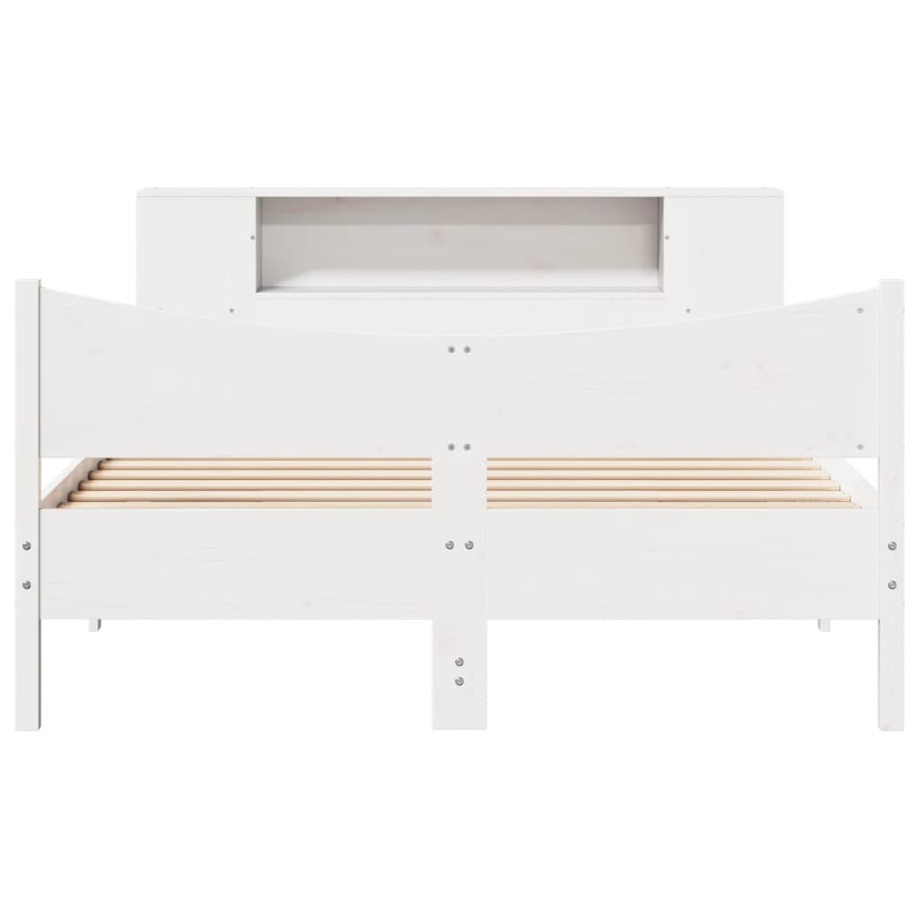 Bedframe zonder matras massief grenenhout wit 135x190 cm