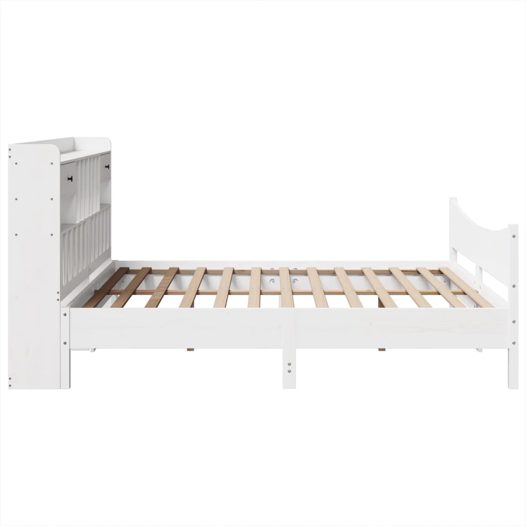 Bedframe zonder matras massief grenenhout wit 200x200 cm