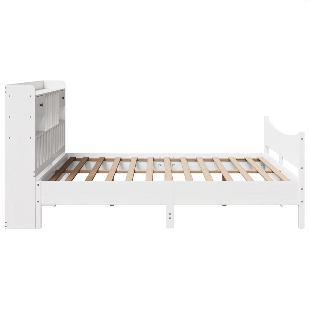 Bedframe zonder matras massief grenenhout wit 180x200 cm