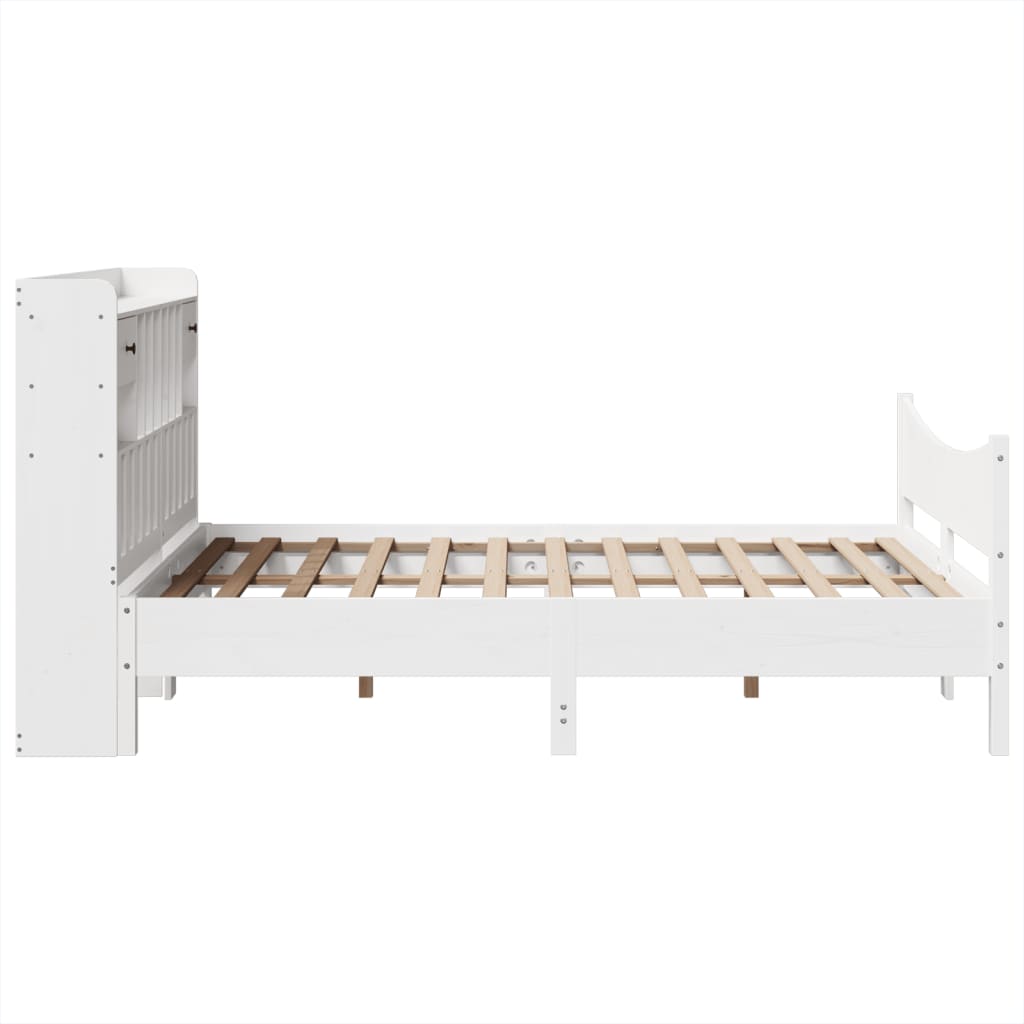 Bedframe zonder matras massief grenenhout wit 160x200 cm