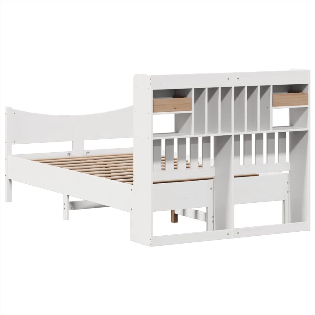 Bedframe zonder matras massief grenenhout wit 120x190 cm