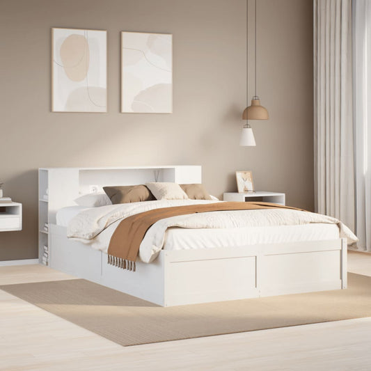 Bedframe zonder matras massief grenenhout wit 140x190 cm Bedden & bedframes | Creëer jouw Trendy Thuis | Gratis bezorgd & Retour | Trendy.nl