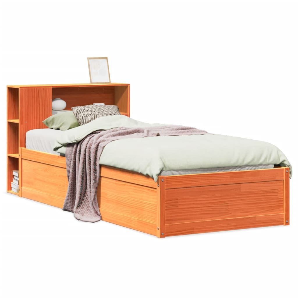 Bedframe zonder matras massief grenenhout wasbruin 90x190 cm Bedden & bedframes | Creëer jouw Trendy Thuis | Gratis bezorgd & Retour | Trendy.nl