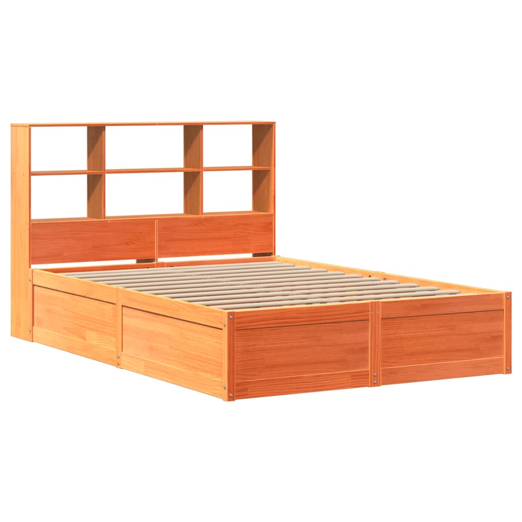 Bedframe zonder matras massief grenenhout wasbruin 135x190 cm Bedden & bedframes | Creëer jouw Trendy Thuis | Gratis bezorgd & Retour | Trendy.nl