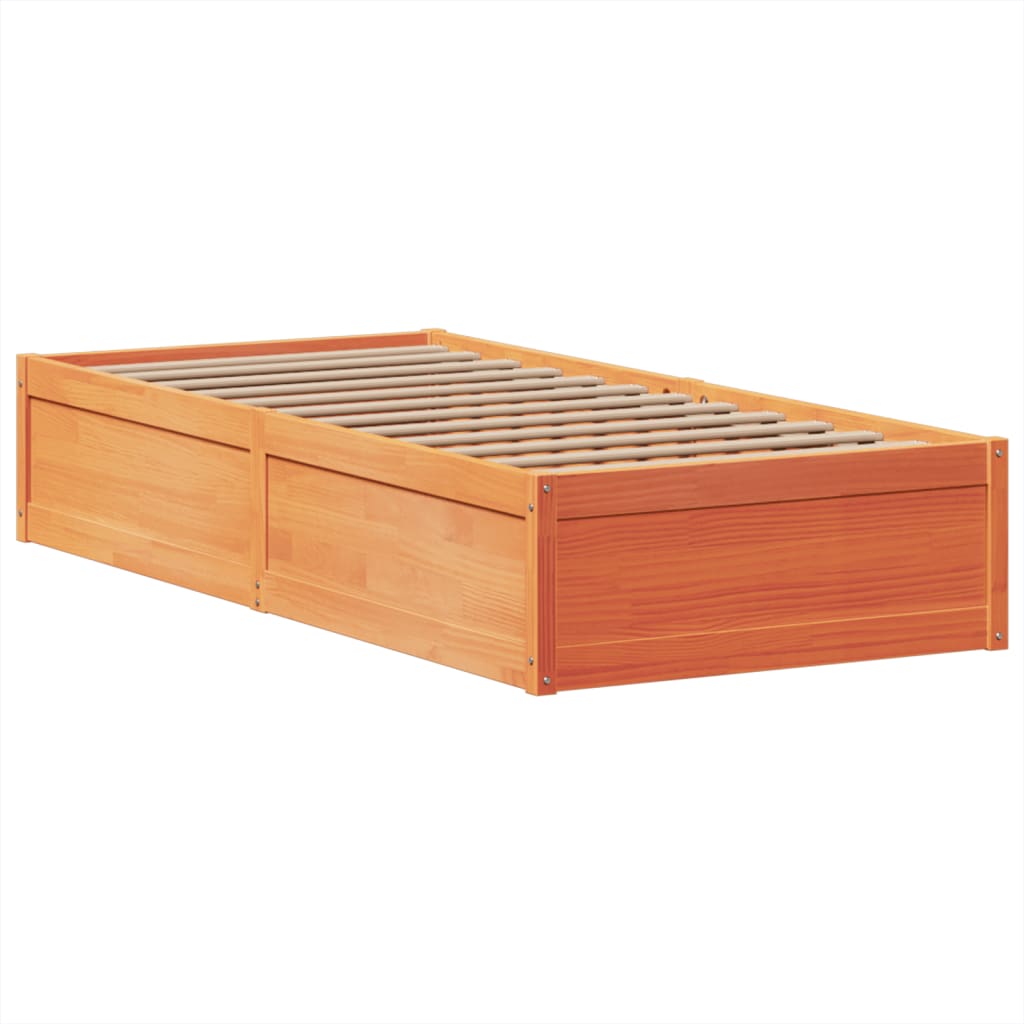 Bedframe zonder matras massief grenenhout wasbruin 90x190 cm Bedden & bedframes | Creëer jouw Trendy Thuis | Gratis bezorgd & Retour | Trendy.nl