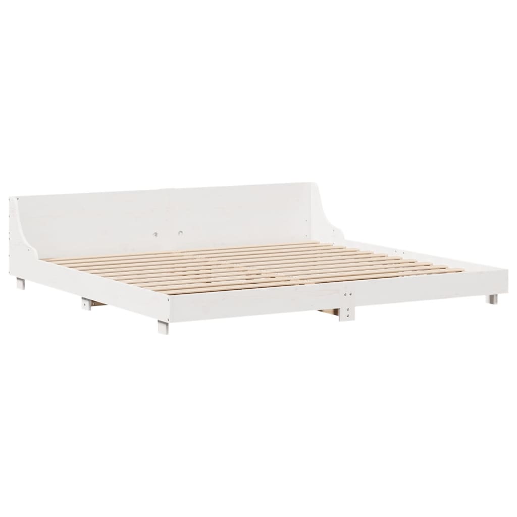 Bedframe zonder matras massief grenenhout wit 200x200 cm