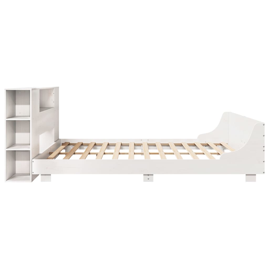 Bedframe zonder matras massief grenenhout wit 200x200 cm